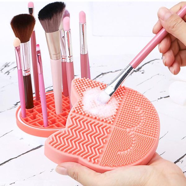 

creative cute cat silicone makeup brush cleaning storage box deskcosmetic lip gloss glaze rack boxes & bins