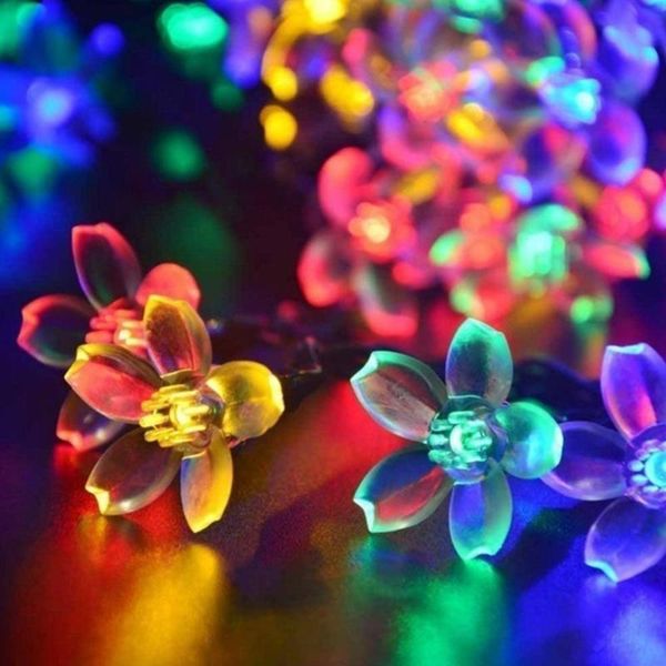 

strings solar light sakura lights festival landscape lamp outdoor waterproof 50led durable garden yard xmas decor fairy string