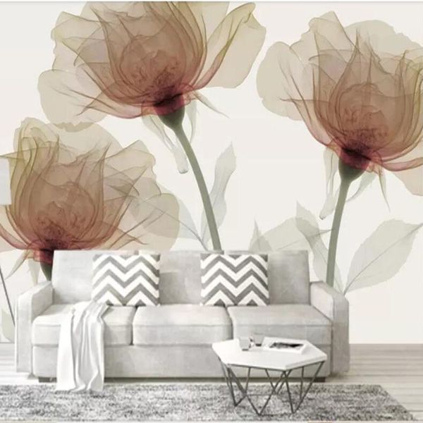 

wallpapers drop custom 3d wallpaper mural nordic hand-painted floral background wall paper decoration