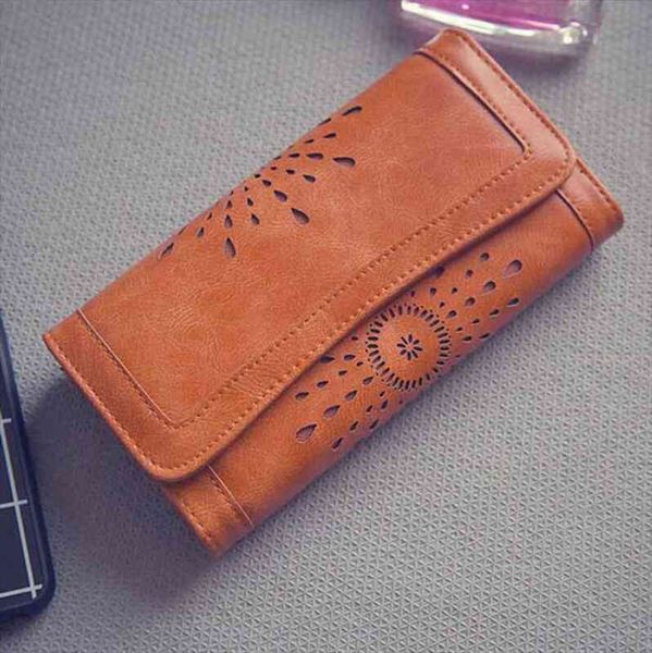 

fashion ladies women boho pu leather wallet clutch bag phone card holder long purse, Red;black
