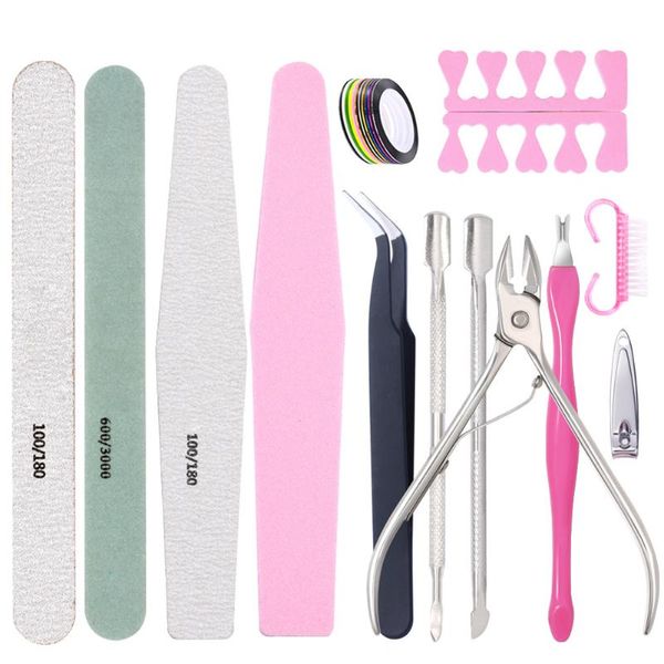 

nail art kits 13pcs manicure tools set file sponge scissors pedicure clippers kit