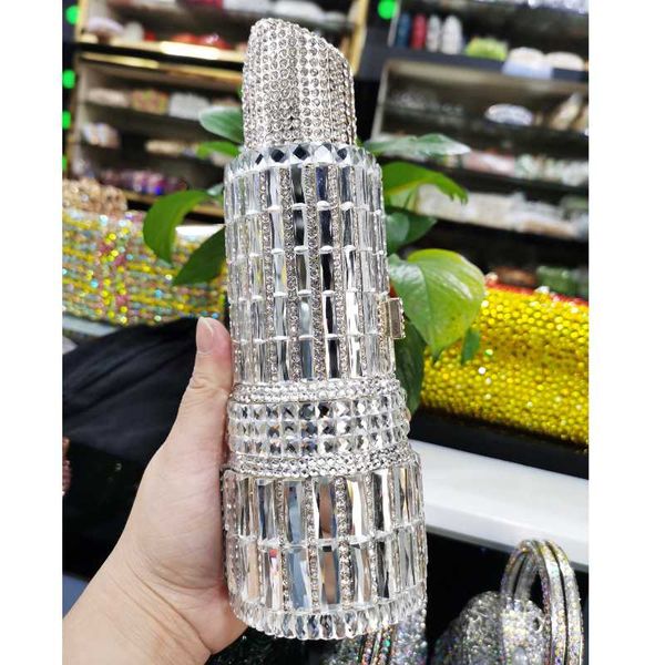 

clutch bags designer evening lipstick crystal silver gold red wedding purse handbags