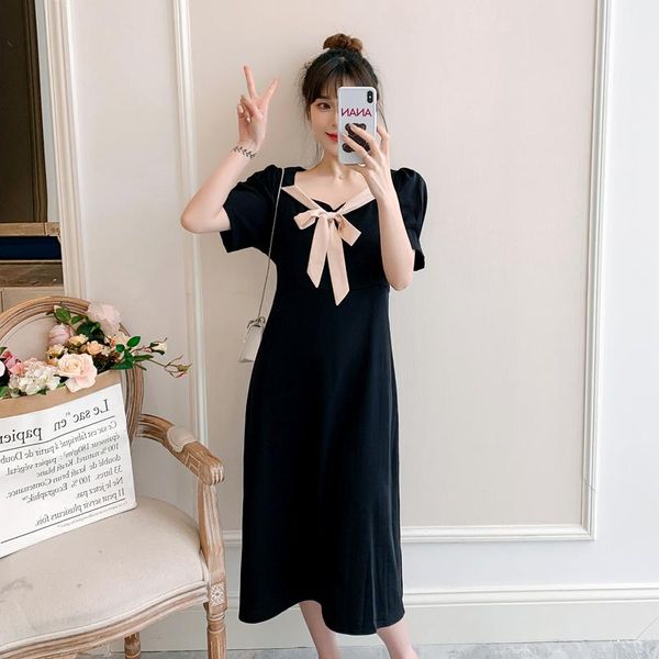 

maternity dresses 48301# clothes summer short sleeves easy matching loose stylish slimming dress pregnant women mom, White