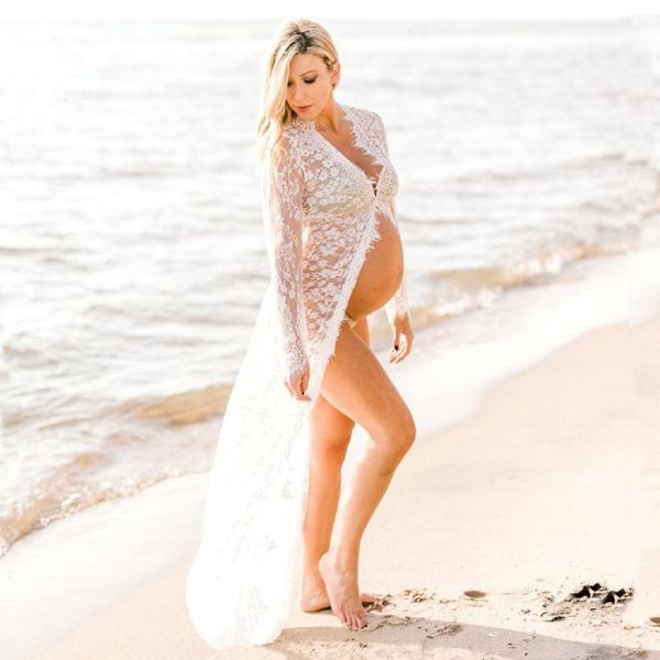 

women lace kimono beach bikini cover up wrap beachwear mesh long dress see-through maxi gown a379 women's swimwear, White;black