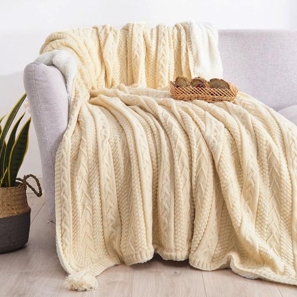 

blankets art solid thick blanket winter nordic adultclanket flannel sofa decor home narzuta na lozko household goods dh50tz