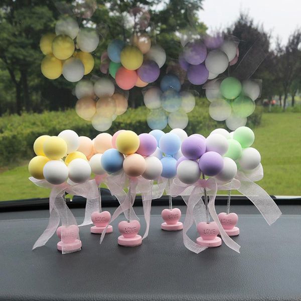 

interior decorations car ornaments nodding balloon dashboard decor spring shaking head toys bobblehead pink accessory for women girls gifts