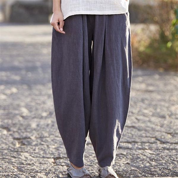 

women's pants & capris original knickerbockers cotton and legged loose retro fattening wide linen, Black;white