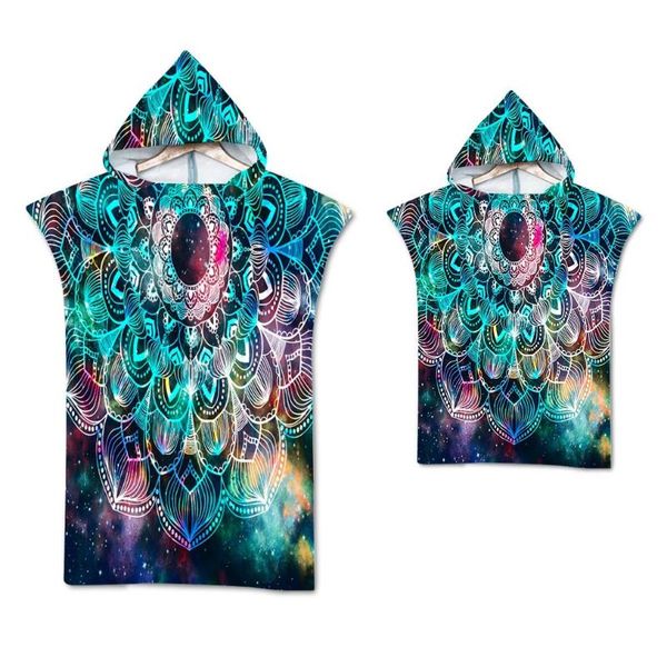 

towel onglyp mandala beach with hood kids quick dry boho beachwear cloak swim surf change robe sand wearable