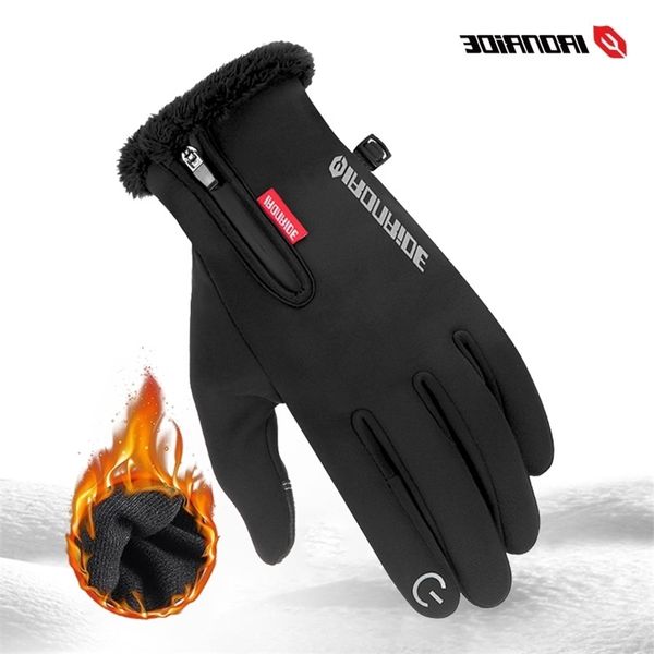 

winter cycling black outdoor cold proof universal  cotton gloves