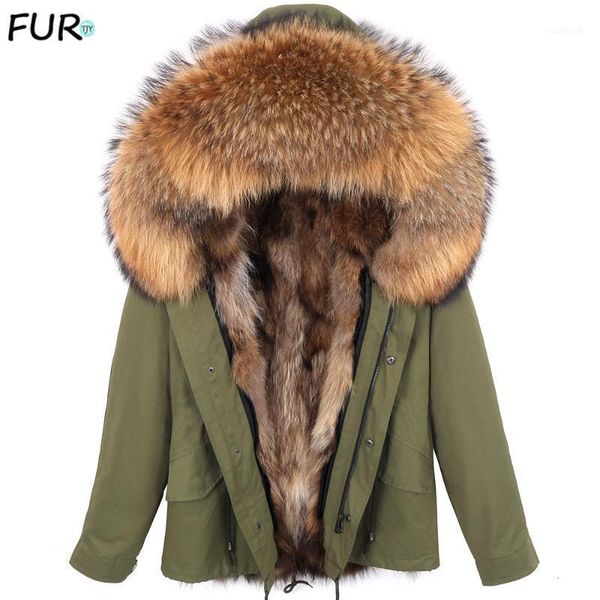 

men's down & parkas 2021 men real fur coat raccoon hooded nature lining jackets parka winter jacket1, Black