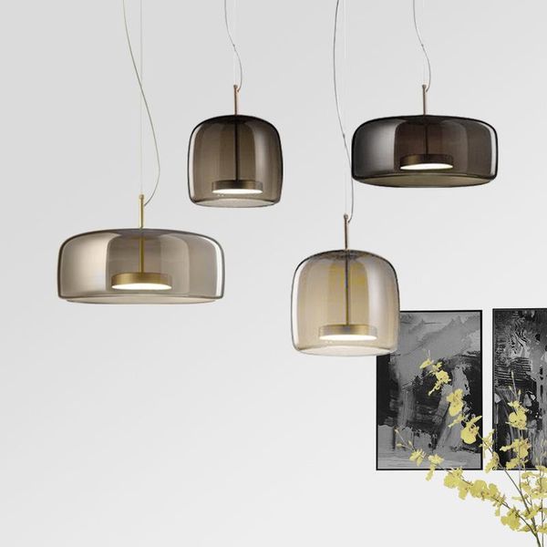 

pendant lamps modern led lights nordic designer smoke grey glass hanglamp for dining room bedroom bar decor loft luminaire suspension
