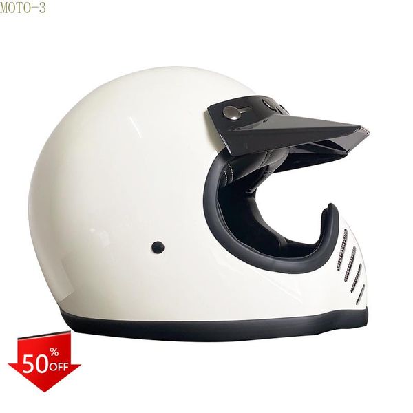 

motorcycle helmets dot ece moto 3 racing riding light safety handmade helmet capacete vintage men women fiberglass full face