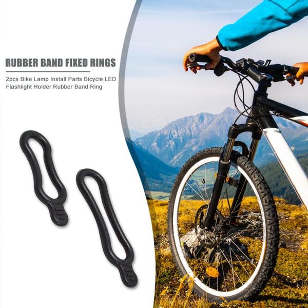 

bike lights 2pcs bicycle flashlights rubber band road mtb handlebar rear lamp straps fixing bandages accessories