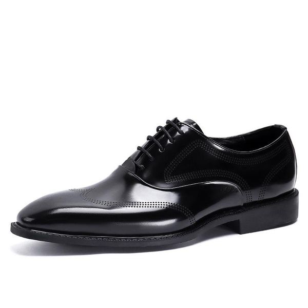 

dress shoes boots men designer autumn winter genuine leather british retro cowhide, Black