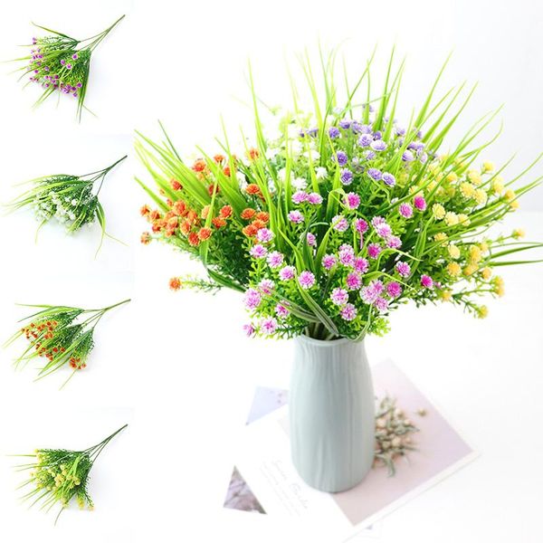 

decorative flowers & wreaths artificial flower plant grass orchid gypsophila silk diy home garden wedding decoration fake office table decor