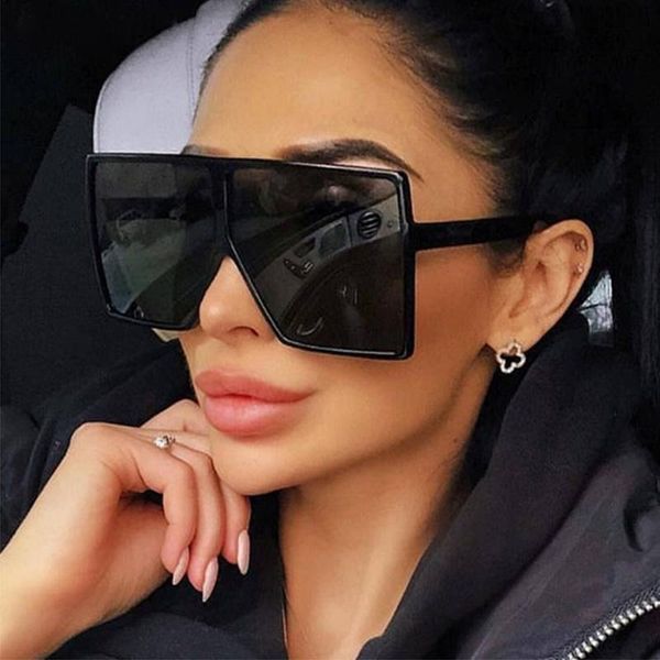

sunglasses oversized square for women 2021 fashion designer sun glasses big frame, White;black