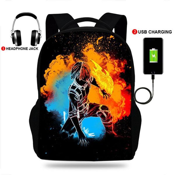 

backpack swordsman print usb charging high school students male and female large-capacity college travel bags