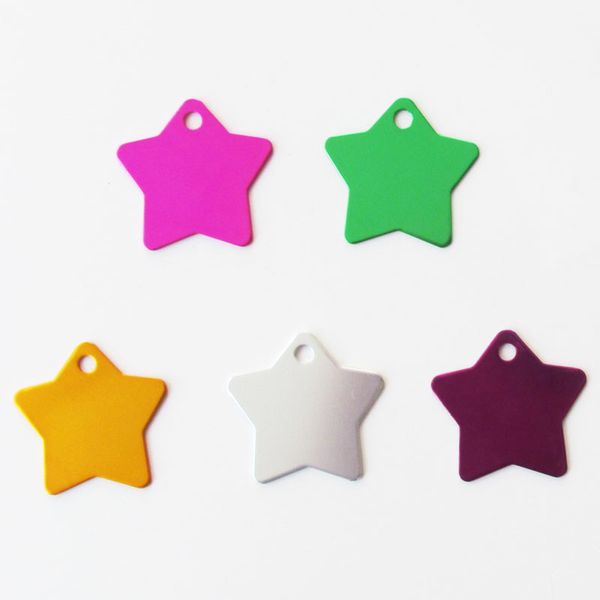 

factory factory 100pcs star pet shape aluminum dog alloy id tags, laser engravable blank pet identity tags pendants