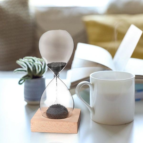 

other clocks & accessories magnetic hourglass hand-blown glass sand timer magnet hour sandglass office home desk decor