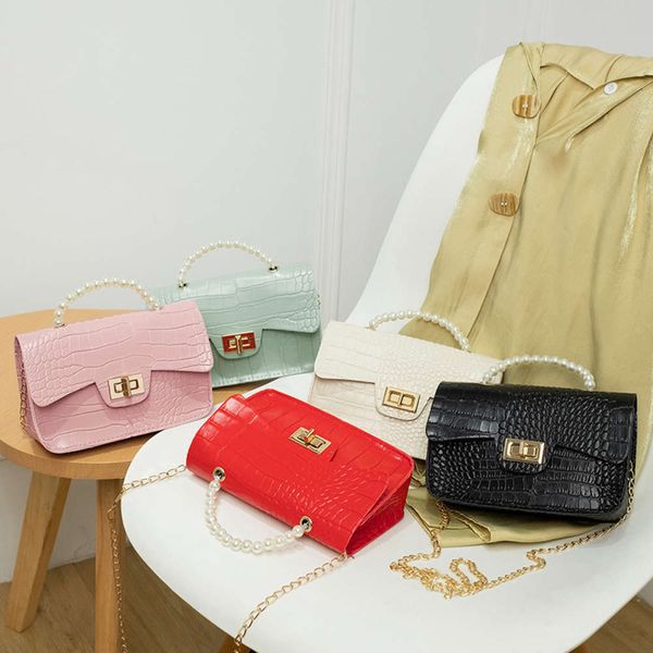 

2021 pattern small square bag simple fashion single shoulder women's bag messenger texture handbag