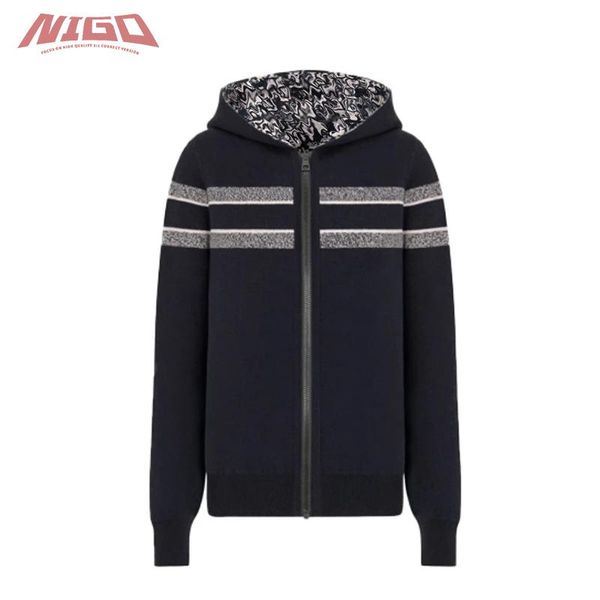 

men's hoodies & sweatshirts nigo d 21ss double-sided knit sweater #nigo916, Black