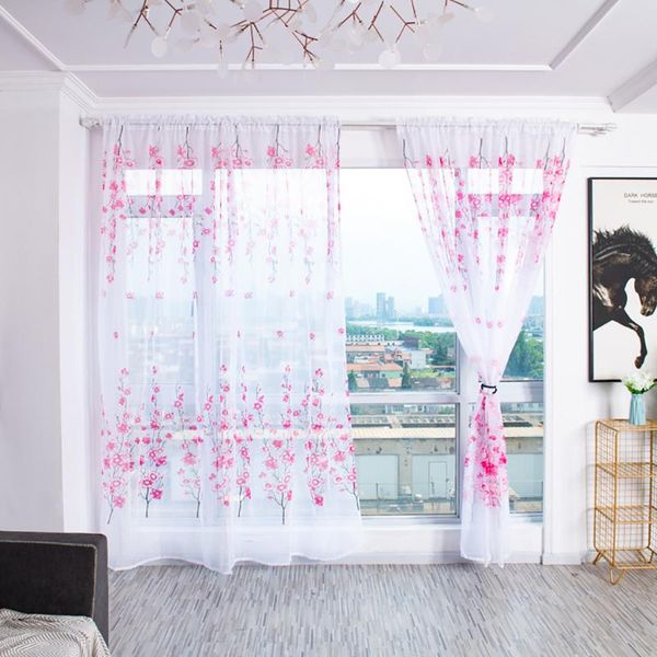 

trees sheer curtain tulle window treatment voile drape valance fabric & drapes
