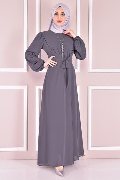 

ethnic clothing chiffon dress anthracite kbr21308, Red