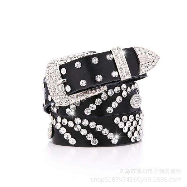 

designer belts 2023 women's decorated with women's rhinestone narrow full bright leather genuine belt diamond factory outlet, Silver