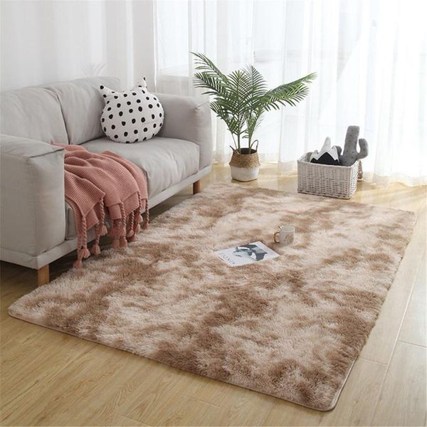 

carpets 2021 nordic fluffy carpet rug for bedroom/living room rectangle large size plush anti-slip soft pink red rugs