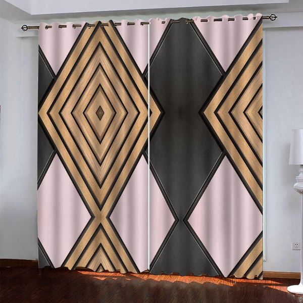 

curtain & drapes beautiful po fashion customized 3d curtains pink geometry fabric