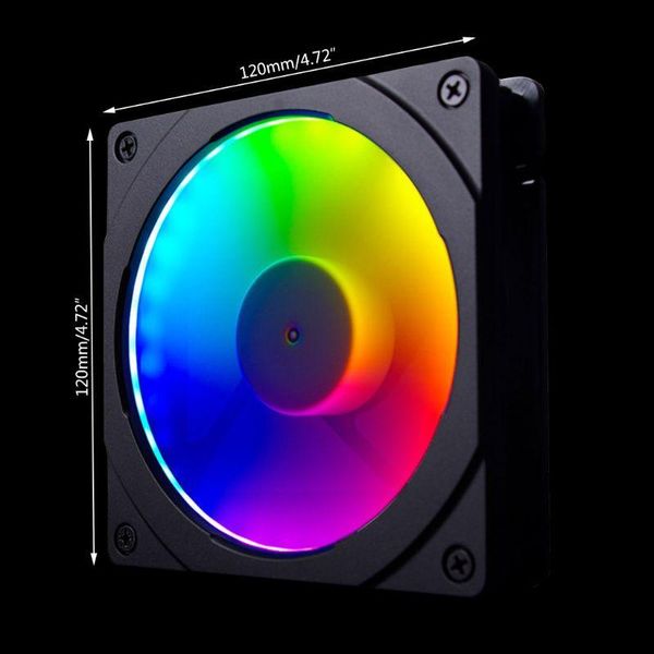 

electric fans 120mm/140mm rgb colorful led rainbow color fan halos aperture for 12/14cm synchronous motherboard light control