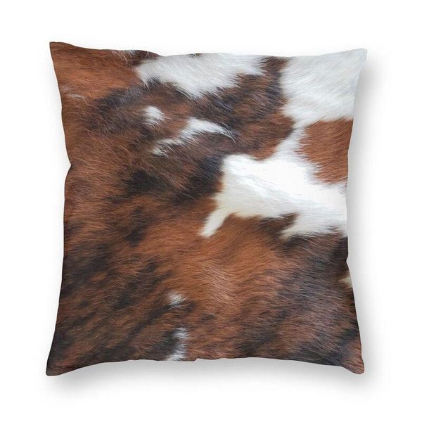 

cushion/decorative pillow cowhide leather cushion cover two side 3d print animal fur texture floor case for sofa custom pillowcase home deco