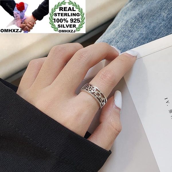 

cluster rings omhxzj wholesale hc155 european fashion woman girl birthday party gift vintage hollow coin 100% 925 sterling silver open ring, Golden;silver