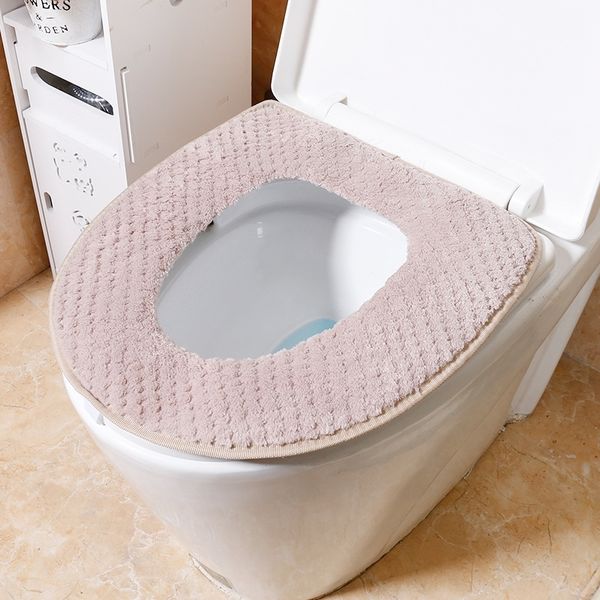 

w4WY household toilet stickers waterproof and antibacterial mat washable thickened warm cover cushion warm toilet mat stool pad stool padun