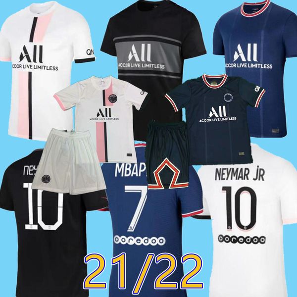 

adults and kids new paris 21 2022 soccer jersey mbappe marquinhos sets 20 22 icardi neymar shirt jr messi hakimi sergio ramos maillots de fo, Black