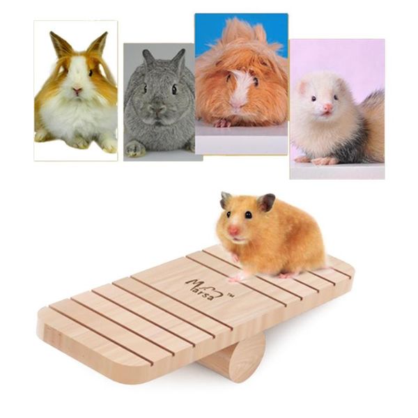 

small animal supplies pet teeth grinding toys pine seesaw for hamster chinchillas guinea pigs chew toy playground