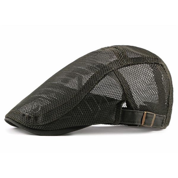 

berets summer solid color mesh sboy caps men flat peaked cap women painter beret hats 02, Blue;gray