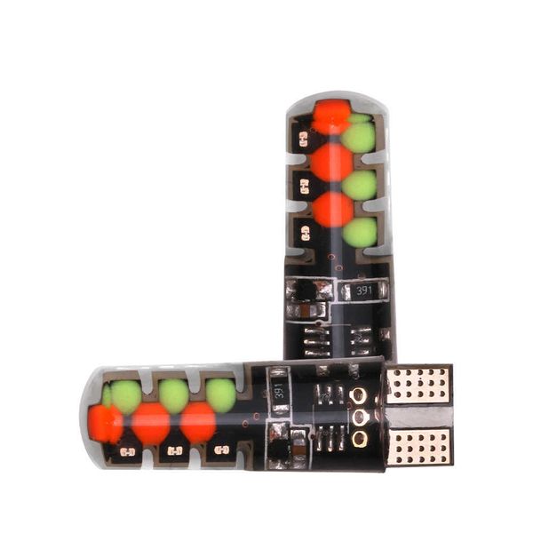 

new 2pcs rgb car led lights t10 w5w 194 501 for auto clearance lamps license plate bulbs motorcycle day running light strobe diode