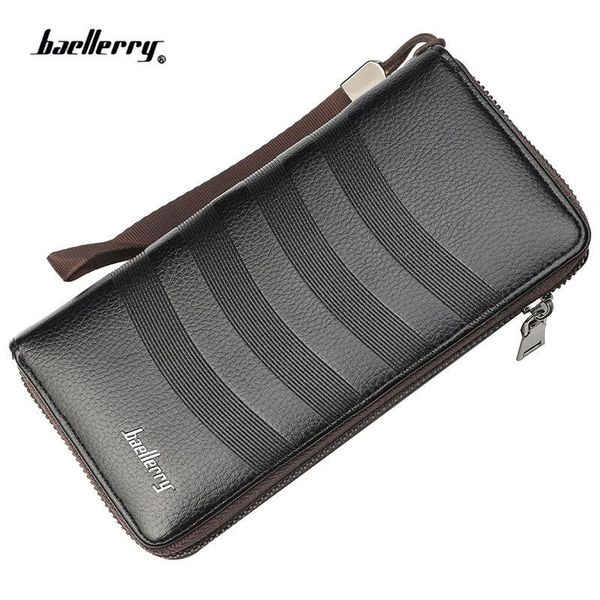 

wallets men's wallet long clutch for male fashion leather man card purse vintage phone with coin bag brand zipper, Red;black