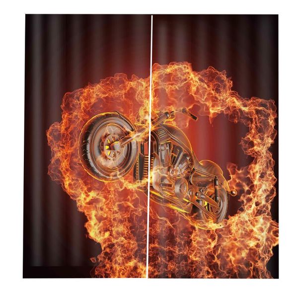 

modern customized 3d blackout curtains motorbike motorcycle sport window drapes for living room bedroom decoration curtain &
