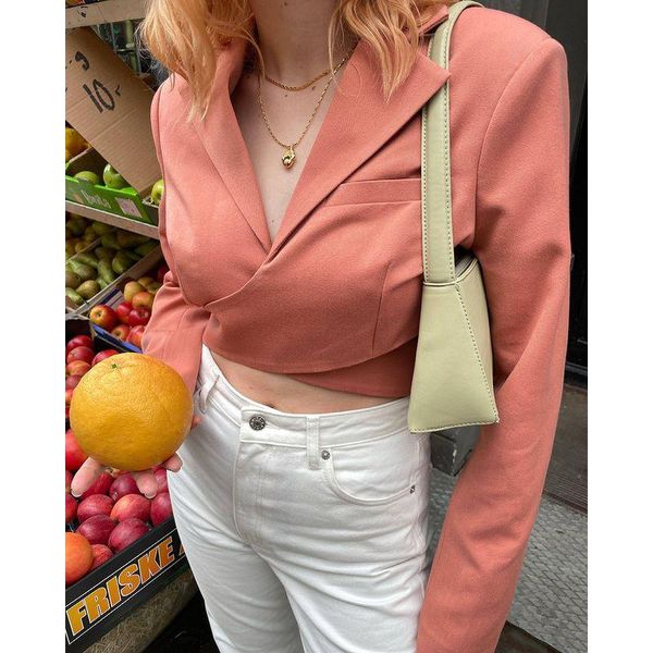

women's suits & blazers katara turn down collar women fashion high waisted solid jackets elegant long sleeve female ladies, White;black