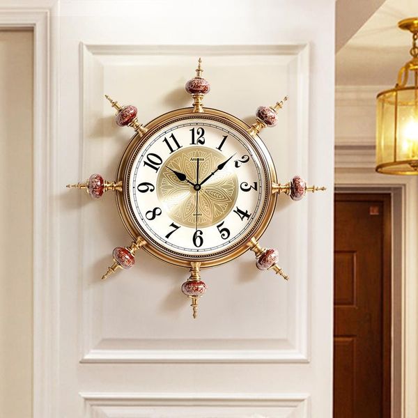 

wall clocks gold luxury modern design clock automatic vintage style kitchen large montre mural home watches