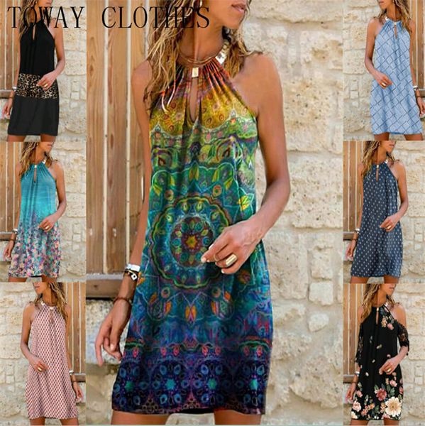 

2021women summer loose causal halter cutout front sleeveless dress mini dress, Black;gray