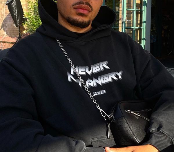 

men's s sawng7 american for men and women autumn loose vintage high street hoodie ins, Black