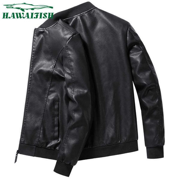 

hawaifish brand men's motorcycle jacket new trend korean handsome clothes autumn winter classic motorcycle jackets p0813, Black