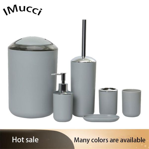 

black bathroom accessories set with soap dispenser dish toothbrush holder washing cup toilet brush trash life supplies bath accessory