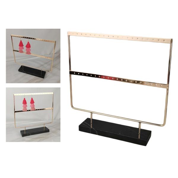 

jewelry pouches, bags marble base holder multi-tier earring display stand standing, Pink;blue