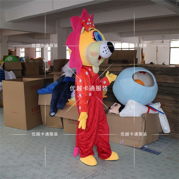 

mascot costumes lion mascot costumes custom fancy costume anime kits for halloween party event, Red;yellow