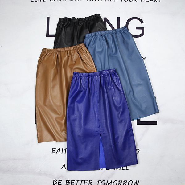 

skirts casual leather salts genuine female spring c704, Black