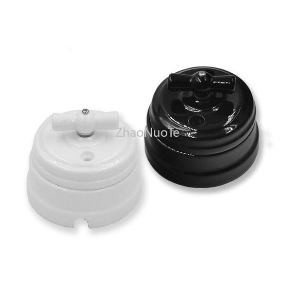 

smart home control 10pcs retro eu ceramic rotary electrical switch knob wall lamp 10a 220v